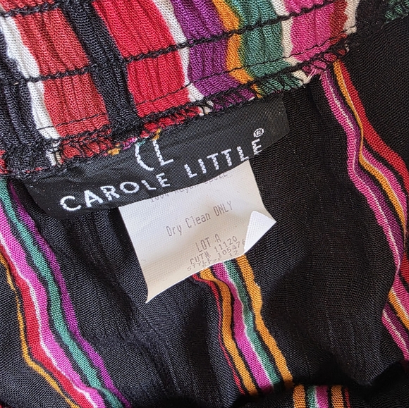 Vtg Carole Little Colorful Pattchwork tiered Midi skirt with an elastic waist 12 - Picture 3 of 6